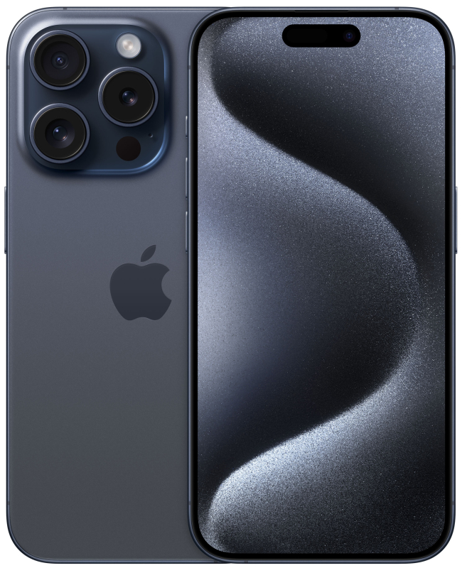 Фото Apple iPhone 15 Pro, 256 ГБ, Титановый синий На фото изображено Apple iPhone 15 Pro, 256 ГБ, Титановый синий